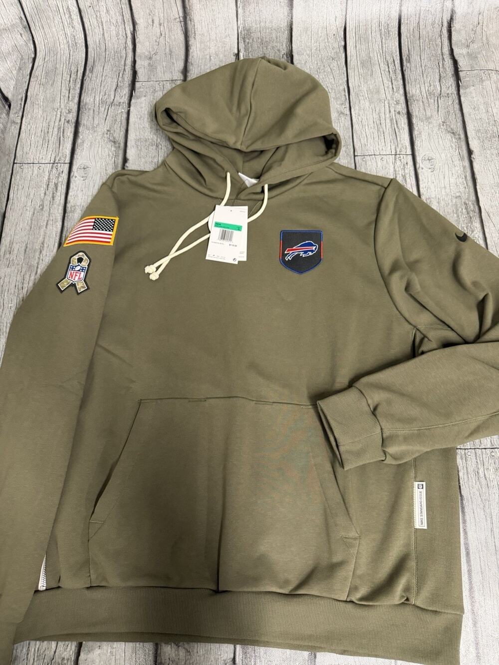 NWT Mens Nike Authentic Buffalo Bills Salute To Service Hoodie XL Olive Dri Fit